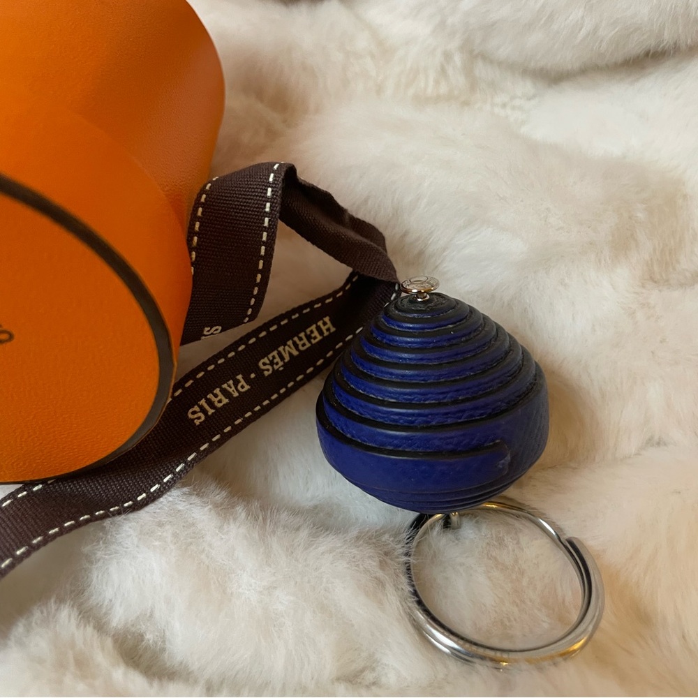 HERMES RARE Blue leather charm with COA